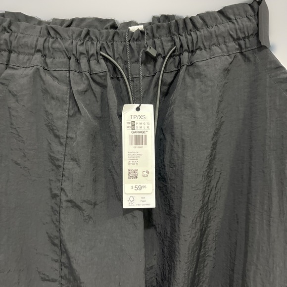 Garage Paxton Parachute Pants Size XS Black 100% Cotton Gorpcore Relaxed Pockets - Picture 9 of 12